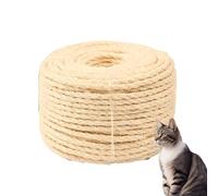 Casgee Corde en sisal pour arbre à chat - 8 mm x 50 m - Corde en sisal naturel - Corde pour arbre à chat - Corde de rechange pour arbre à chat - Corde en sisal pour arbre à chat - Remplacement -