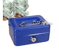 Cash Box With Lock - Mini Secure Currency Case, Portable Coin Holder | Durable Locking Petty Fund Safe Container, Small Valuables Organizer With Daily Management Scenario For Adults Kids School Shop M