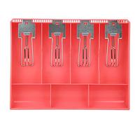 CASH DRAWER REGISTER INSERT TRAY REPLACEMENT CASHIER FOUR BOX WITH METAL CLIP HIGH-QUALITY PRACTICAL DESIGN CLASSIFIED STORAGE BLACK WHITE AND PINK SUPERMARKET HOTEL SCHOOL (Pink)