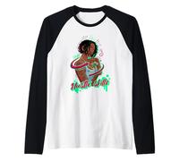 Cash Hustle Skills, Une Femme Noire en mélanine Qui Aime se bousculer Manche Raglan