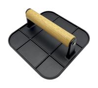 Cash Iron Grill Press - Round Burger Smasher, lourde presse plate | Studio de cuisine robuste avec poignée en bois anti-craquement pour boulettes de viande parfaites, cuisine et presse à viande au