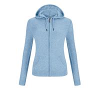 CASH-MERE.CH 100 % cachemire femme sweat à capuche | sweat à capuche zippé, bleu clair, L