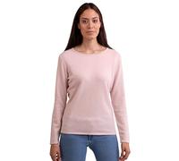 CASH-MERE.CH Pull 100 % cachemire pour femme | Pull col rond 2 fils, Rose poudré, M