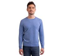 CASH-MERE.CH Pull 100 % cachemire pour homme - Col rond 2 fils, Bleu azur, XL