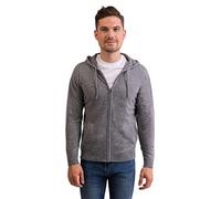 CASH-MERE.CH Pull à Capuche | Hoodie avec Fermeture Éclair pour Hommes 100% Cachemire (Gris, XL)