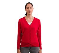 CASH-MERE.CH Pull Cardigan pour Femmes avec Un Col en V 100% Cachemire (Rouge, L)