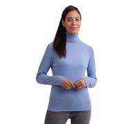 Pull | Chandail À Col Roulé pour Femmes 100% Cachemire (Bleu/Bleu Clair, XS)