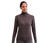 CASH-MERE.CH Pull | Chandail À Col Roulé pour Femmes 100% Cachemire (Gris/Taupe Mélange, L)