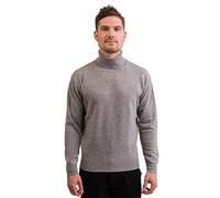 CASH-MERE.CH Pull | Chandail À Col Roulé pour Hommes 100% Cachemire (Gris, L)