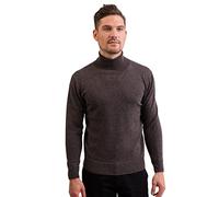 CASH-MERE.CH Pull | Chandail À Col Roulé pour Hommes 100% Cachemire (Gris/Taupe Mélange, M)