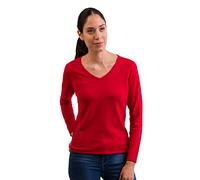 CASH-MERE.CH Pull | Chandail pour Femmes avec Un Col en V 100% Cachemire (Rouge, XL)