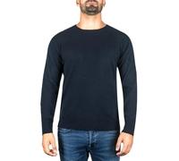 CASH-MERE.CH Pull | Chandail pour Hommes avec Un Col Rond 100% Cachemire (Bleu/Bleu Marine, L)