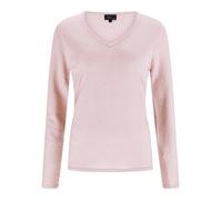 Pull 100% Cachemire pour Femme - Pull à col en V - 2 Fils, Rose poudré, L