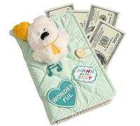 Cash Savings Book, Money Budget Planner, Coin Saver Binder,7.48x4.72 inches,10 Sheet Cute Bear, Cash Tracking, Ideal for Students Kids Family Adults School Travel Workplace Use