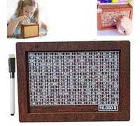 Cash Vault Wooden Savings Box, Money Saving Box for Cash Saving, 10000 Savings Challenge Box, Wooden Cash Vault with Money Target and Numbers Counter for Adults Kids (Brown, 10000)