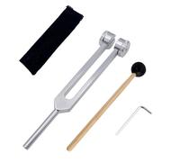 CashBeat Diapason lesté 128 Hz, diapason professionnel en alliage d'aluminium médical pour la guérison, curseur sonique à fréquence C128 avec marteau en silicone, sac de rangement et chiffon de