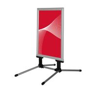 Cashdisplay Stop Trottoir - Chevalet Publicitaire en Trottoir pour Extérieur, Cadre Clic en Aluminium 44 mm, Affichage Recto-Verso, Format A0, Couleur Argenté