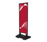 CASHDISPLAY Stop Trottoir - Chevalet Publicitaire Extérieur en Aluminium avec Base Rembourrable, Solide et Stable, Idéal pour Affichage en Trottoir - 1805x720mm (Noir)