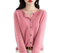 Cashmere Sweaters for Women, Cardigans Sweater, Long Sleeve Soft Warm Cashmere (Pink,Medium)