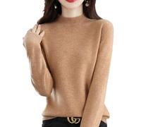 Cashmere Sweaters for Women, Pink Cashmere Sweater, Long Sleeve Soft Warm Cashmere Sweaters (Golden Camel,M)