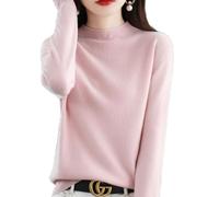 Cashmere Sweaters for Women, Pink Cashmere Sweater, Long Sleeve Soft Warm Cashmere Sweaters (Pink,M)
