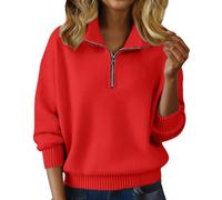 Cashmere Sweaters for Women Trendy Half Zip Pullover Tops Cozy Polo V Neck Wool Shirts Lightweight Fall Sweatshirts