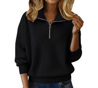 Cashmere Sweaters for Women Trendy Half Zip Pullover Tops Cozy Polo V Neck Wool Shirts Lightweight Fall Sweatshirts