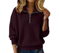 Cashmere Sweaters for Women Trendy Half Zip Pullover Tops Cozy Polo V Neck Wool Shirts Lightweight Fall Sweatshirts