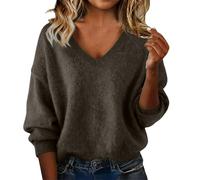 Cashmere Sweaters for Women V Neck Long Sleeve Wool Pullover Tops Soft Cozy Lightweight Knitted Warm Clothes