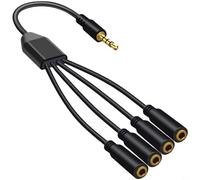 CashMuch 1 câble répartiteur audio de 3,5 mm pour ordinateur, smartphone, tablette, casque, micro TRRS CTIA standard et Play (un quart d'article)