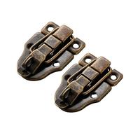 CashMuch Antue Iron Lot de 2 valises verrouillables en forme de bec de canard pour boîtes, boîtes à bijoux et étuis de rangement (argent, or, noir, bronze)