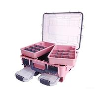 CashMuch Boîte de rangement spacieuse pour articles de pêche en plein air, matériau ABS robuste + PP, bleu/rose (rose)