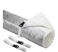 CashMuch Cache-tuyau de climatisation portable, 140 x 58,4 cm, couvercle isolant pour tuyau d'échappement de 12,7 cm et 15,9 cm de diamètre, argenté, avec 2 sangles Elic réglables