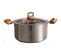 CashMuch Casserole à soupe en acier inoxydable avec double Rs, 201 Base épaisse pour une distribution homogène de la chaleur électrique, pour cuisinière électrique à induction, Mul