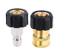CashMuch Ensemble d'adaptateurs en laiton pour nettoyeur haute pression M22 14 mm à 3/8" Raccord rapide Kit de coupleur pivotant haute pression pour tuyau et pompe 4500 PSI Max, prise mâle et femelle