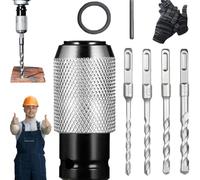 CashMuch Ensemble d'adaptateurs pour marteau rotatif avec 4 forets robustes pour conversion SD à tige carrée, compatible avec Bosch, Makita, Dewalt et plus encore, pour percer dans le béton, le bois