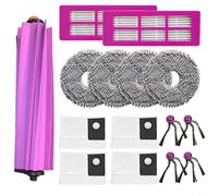 CashMuch Ensemble de pièces de rechange pour aspirateurs robotiques Eureka J15 et Midea pour V16 avec brosse principale, brosses latérales, filtres HEPA, tampons de balai et sacs à poussière (A)
