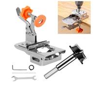 CashMuch Gabarit de perçage de charnière caché de 35 mm - Guide de perçage de trou pour le travail du bois pour portes d'armoire, en acier inoxydable avec poignée en caoutchouc