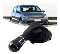 CashMuch Housse de pommeau de levier de vitesse manuel pour Volkswagen Gol G5 G6 Saveiro 2009-2016, capuchon de handball noir à 5 vitesses avec finition intégrée, construction IC + plus pour un