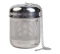 CashMuch Infuseur à thé en acier inoxydable pour feuilles et épices avec design en maille améliorée et longue chaîne pour infuser du thé, des herbes, des fleurs, des fruits ou des bases de soupe (A2-S
