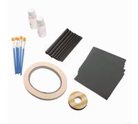 CashMuch Kit de réparation de canne à pêche, bâtons en fibre de carbone pour fixation de canne, kit complet avec résine époxy, papier de verre, brosse, fil, ruban adhésif