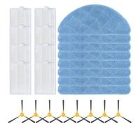 CashMuch Lon Ic Co Kit de brosse latérale pour Roopo Glass 3 et Roopo Glass 4 Ro Uum Clner, pièces de rechange avec 8 filtres, 8 brosses latérales, 8 balais en fibre Ths, Lon Ic Co