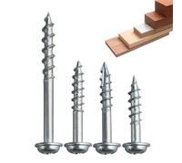 CashMuch Lot de 100 vis autotaraudeuses à filetage grossier pour le travail du bois, en acier trempé avec revêtement de zinc, #8 x 1-14 pouces, 20 mm/25 mm/38 mm