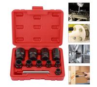CashMuch Lot de 11 extracteurs d'écrous pour boulons endommagés ou arrondis, entraînement 3/8" et 1/2" pour visseuse à percussion, clé, cliquet, acier chromé noir