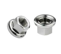 CashMuch Lot de 2 écrous de roue M9/M10 avec rondelle intégrée pour axe de moyeu de vélo, fixations antidérapantes en acier