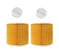CashMuch Lot de 2 filtres à cartouche de rechange Classe F9 pour aspirateurs Karcher WD2500M WD3200AF Design lamelle en plastique Jaune