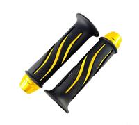 CashMuch Lot de 2 poignées de guidon pour moto - Bandes bicolores - Prise en main sûre - Pour conduite tout-terrain - Construction en caoutchouc (doré)