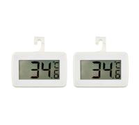 CashMuch Lot de 2 thermomètres de réfrigérateur avec dos magnétique, support et crochet de suspension pour réfrigérateur Zer - 20 °C à 60 °C (-4 °F à 140 °F), grand écran LCD, blanc