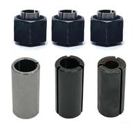 CashMuch Lot de 3 bagues de serrage et écrous de rechange pour Dewalt Dw621 Dw616Mdpk Dw618DM 1/4" 1/2" 12 mm + manchons adaptateurs 3/8 8 6 mm, métal de haute qualité