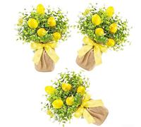 CashMuch Lot de 3 citrons artificiels pour décoration d'intérieur, centre de table, cuisine ou salle à manger
